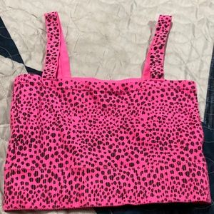 Neon pink cheetah print crop top